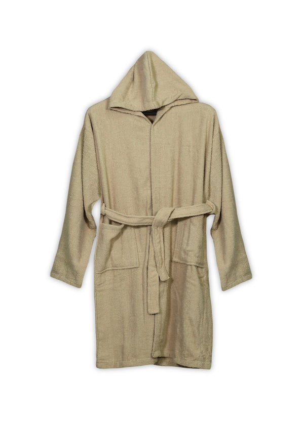 Classic Beige Hooded Bathrobe