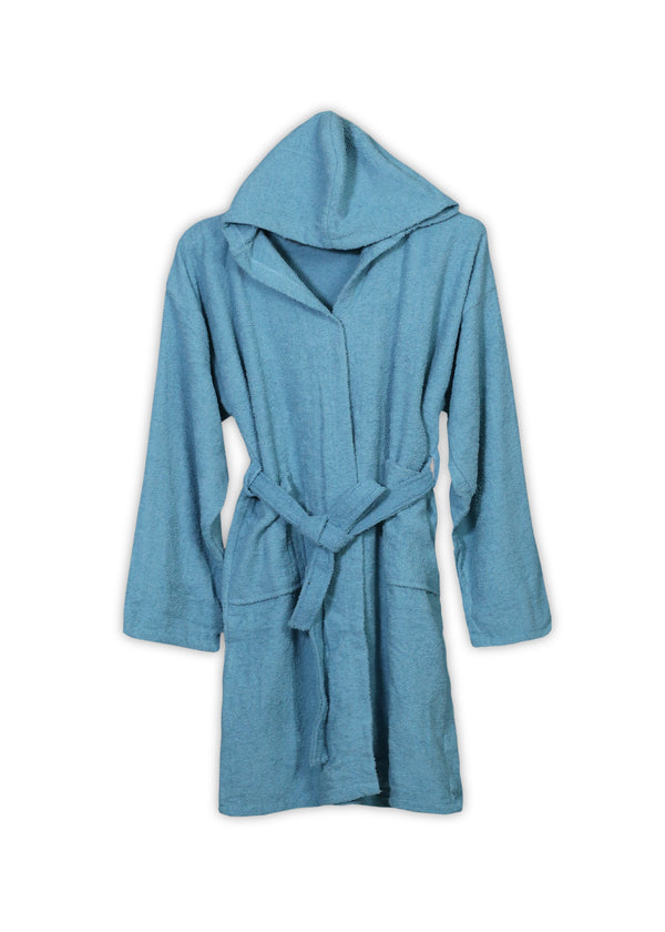 Aqua Hooded Bathrobe