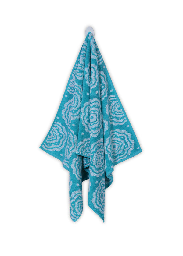 Aqua Blossom Bath Towel
