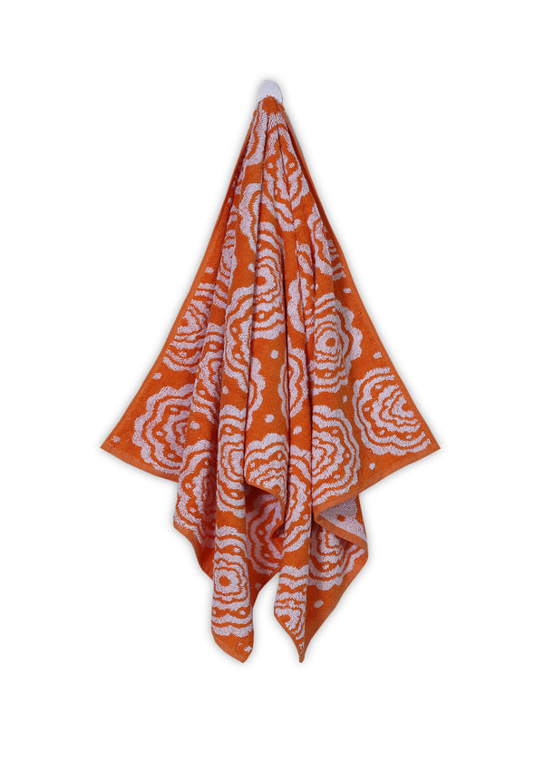 Orange Bloom Bath Towel