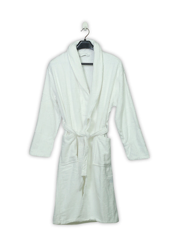 Premium White Shawl Collar Bathrobe