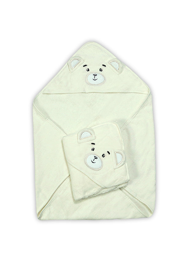 Bear Baby Cap Towel - Beige