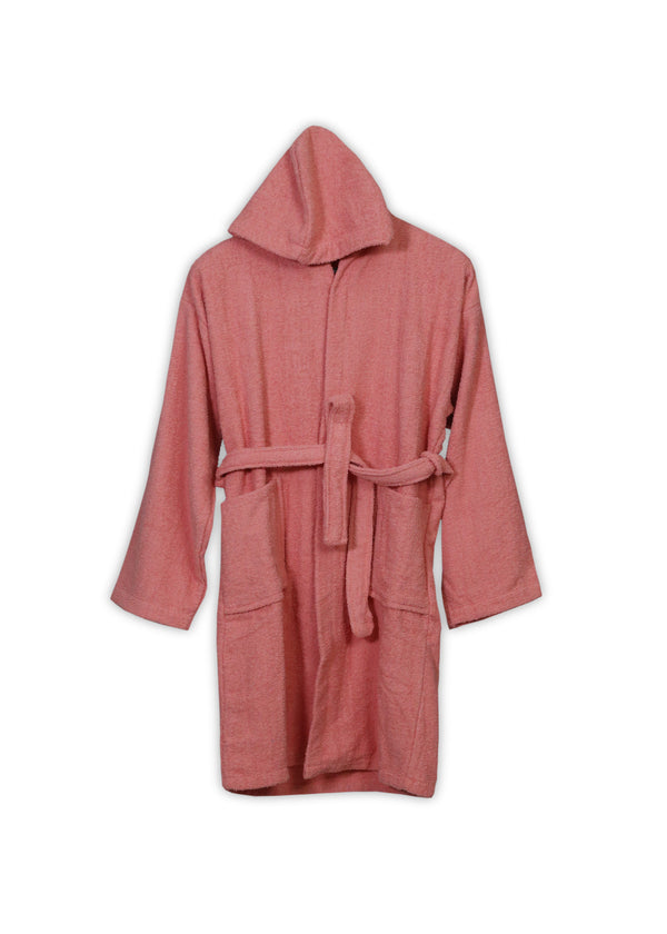 Soft Rose Hooded Bathrobe