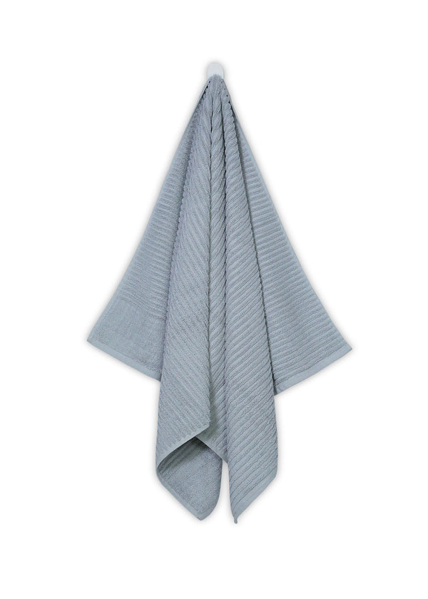 Light Blue Ribbed Bath Towel