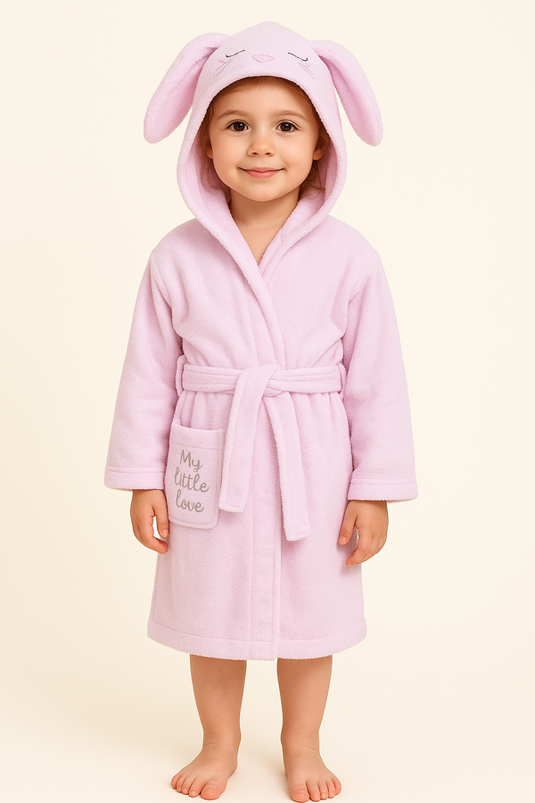 Pink Bunny Kids Bathrobe