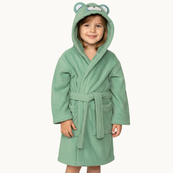 Green Bear Kids Bathrobe